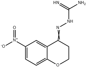 2-{6-nitro-2,3-dihydro-4H-chromen-4-ylidene}hydrazinecarboximidamide Struktur