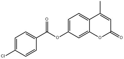 4-methyl-2-oxo-2H-chromen-7-yl 4-chlorobenzoate Struktur