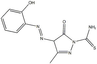 4-[(2-hydroxyphenyl)diazenyl]-3-methyl-5-oxo-4,5-dihydro-1H-pyrazole-1-carbothioamide Struktur