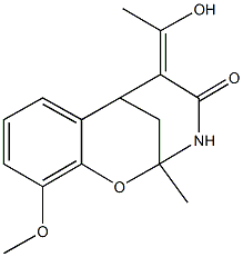 12-(1-hydroxyethylidene)-6-methoxy-9-methyl-8-oxa-10-azatricyclo[7.3.1.0~2,7~]trideca-2,4,6-trien-11-one Struktur