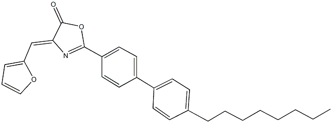 4-(2-furylmethylene)-2-(4'-octyl[1,1'-biphenyl]-4-yl)-1,3-oxazol-5(4H)-one Struktur