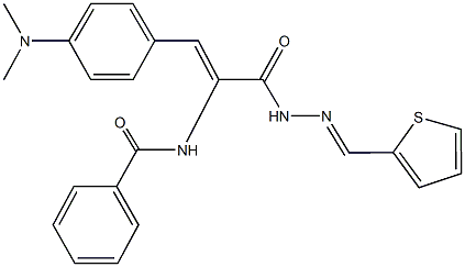 N-(2-[4-(dimethylamino)phenyl]-1-{[2-(2-thienylmethylene)hydrazino]carbonyl}vinyl)benzamide Struktur