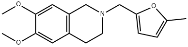 6,7-dimethoxy-2-[(5-methyl-2-furyl)methyl]-1,2,3,4-tetrahydroisoquinoline Struktur