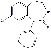 8-chloro-1-phenyl-1,3,4,5-tetrahydro-2H-3-benzazepine-2-thione Struktur