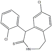 8-chloro-1-(2-chlorophenyl)-1,3,4,5-tetrahydro-2H-3-benzazepine-2-thione Struktur