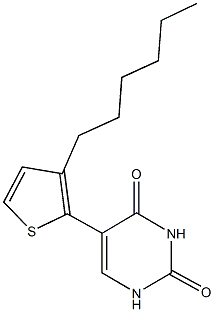 5-(3-hexyl-2-thienyl)-2,4(1H,3H)-pyrimidinedione Struktur