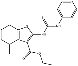 ethyl 2-[(anilinocarbothioyl)amino]-4-methyl-4,5,6,7-tetrahydro-1-benzothiophene-3-carboxylate Struktur