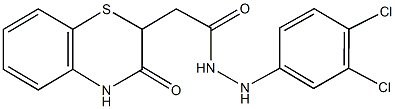 N'-(3,4-dichlorophenyl)-2-(3-oxo-3,4-dihydro-2H-1,4-benzothiazin-2-yl)acetohydrazide Struktur