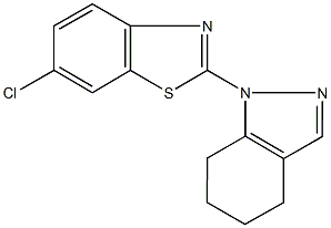 6-chloro-2-(4,5,6,7-tetrahydro-1H-indazol-1-yl)-1,3-benzothiazole Struktur