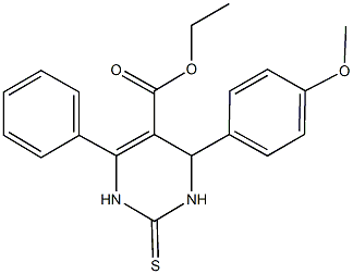 ethyl 4-(4-methoxyphenyl)-6-phenyl-2-thioxo-1,2,3,4-tetrahydro-5-pyrimidinecarboxylate Struktur