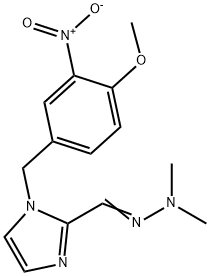 1-{3-nitro-4-methoxybenzyl}-1H-imidazole-2-carbaldehyde dimethylhydrazone Struktur