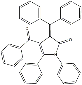 4-benzoyl-3-(diphenylmethylene)-1,5-diphenyl-1,3-dihydro-2H-pyrrol-2-one Struktur