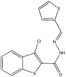 3-chloro-N'-(2-thienylmethylene)-1-benzothiophene-2-carbohydrazide Struktur