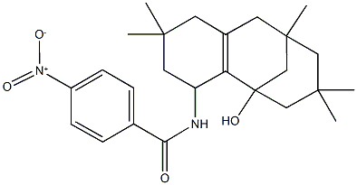 4-nitro-N-[1-hydroxy-5,5,9,11,11-pentamethyltricyclo[7.3.1.0~2,7~]tridec-2(7)-en-3-yl]benzamide Struktur