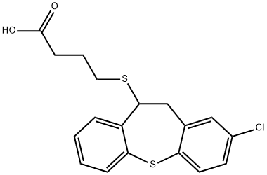 4-[(2-chloro-10,11-dihydrodibenzo[b,f]thiepin-10-yl)sulfanyl]butanoic acid Struktur