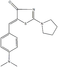 5-[4-(dimethylamino)benzylidene]-2-(1-pyrrolidinyl)-1,3-thiazol-4(5H)-one Struktur