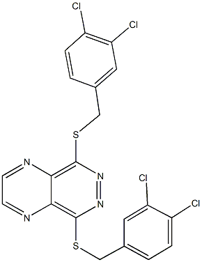 5,8-bis[(3,4-dichlorobenzyl)sulfanyl]pyrazino[2,3-d]pyridazine Struktur