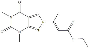 ethyl 3-(5,7-dimethyl-4,6-dioxo-4,5,6,7-tetrahydro-2H-pyrazolo[3,4-d]pyrimidin-2-yl)-2-butenoate Struktur