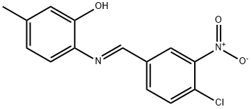 2-({4-chloro-3-nitrobenzylidene}amino)-5-methylphenol Struktur