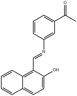 1-(3-{[(2-hydroxy-1-naphthyl)methylene]amino}phenyl)ethanone Struktur