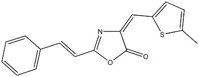 4-[(5-methyl-2-thienyl)methylene]-2-(2-phenylvinyl)-1,3-oxazol-5(4H)-one Struktur