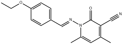 1-[(4-ethoxybenzylidene)amino]-4,6-dimethyl-2-oxo-1,2-dihydro-3-pyridinecarbonitrile Struktur