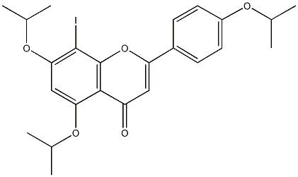 8-iodo-5,7-diisopropoxy-2-(4-isopropoxyphenyl)-4H-chromen-4-one Struktur