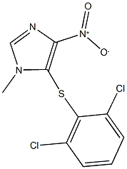 5-[(2,6-dichlorophenyl)sulfanyl]-4-nitro-1-methyl-1H-imidazole Struktur