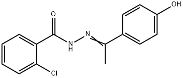 2-chloro-N'-[1-(4-hydroxyphenyl)ethylidene]benzohydrazide Struktur