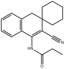 N-(2-cyano-3,4-dihydrospiro[naphthalene-3,1'cyclohexane]-1-yl)propanamide Struktur