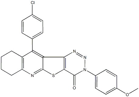 11-(4-chlorophenyl)-3-(4-methoxyphenyl)-7,8,9,10-tetrahydro[1,2,3]triazino[4',5':4,5]thieno[2,3-b]quinolin-4(3H)-one Struktur