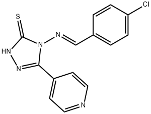 4-[(4-chlorobenzylidene)amino]-5-(4-pyridinyl)-2,4-dihydro-3H-1,2,4-triazole-3-thione Struktur