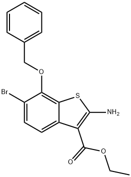 ethyl 2-amino-7-(benzyloxy)-6-bromo-1-benzothiophene-3-carboxylate Struktur