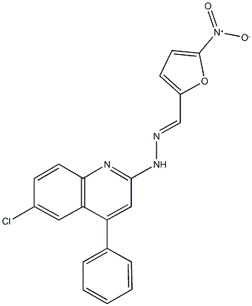 5-nitro-2-furaldehyde (6-chloro-4-phenyl-2-quinolinyl)hydrazone Struktur