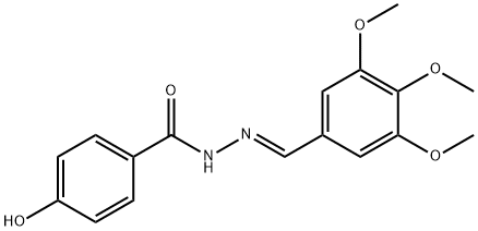 4-hydroxy-N'-(3,4,5-trimethoxybenzylidene)benzohydrazide Struktur