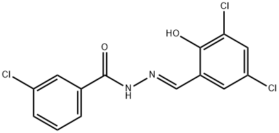 3-chloro-N'-(3,5-dichloro-2-hydroxybenzylidene)benzohydrazide Struktur