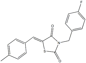 3-(4-fluorobenzyl)-5-(4-methylbenzylidene)-1,3-thiazolidine-2,4-dione Struktur