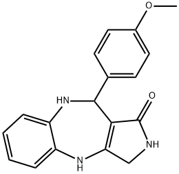 10-(4-methoxyphenyl)-3,4,9,10-tetrahydropyrrolo[3,4-b][1,5]benzodiazepin-1(2H)-one Struktur