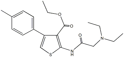 ethyl 2-{[(diethylamino)acetyl]amino}-4-(4-methylphenyl)-3-thiophenecarboxylate Struktur