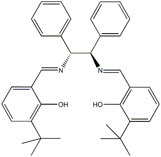 2-tert-butyl-6-[({2-[(3-tert-butyl-2-hydroxybenzylidene)amino]-1,2-diphenylethyl}imino)methyl]phenol Struktur