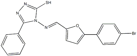 4-({[5-(4-bromophenyl)-2-furyl]methylene}amino)-5-phenyl-4H-1,2,4-triazol-3-yl hydrosulfide Struktur