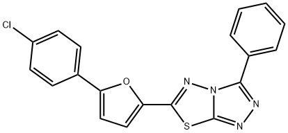 6-[5-(4-chlorophenyl)-2-furyl]-3-phenyl[1,2,4]triazolo[3,4-b][1,3,4]thiadiazole Struktur