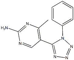 4-methyl-5-(1-phenyl-1H-tetraazol-5-yl)-2-pyrimidinylamine Struktur