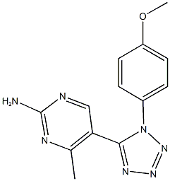 5-[1-(4-methoxyphenyl)-1H-tetraazol-5-yl]-4-methyl-2-pyrimidinamine Struktur