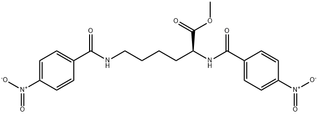 methyl 2,6-bis({4-nitrobenzoyl}amino)hexanoate Struktur