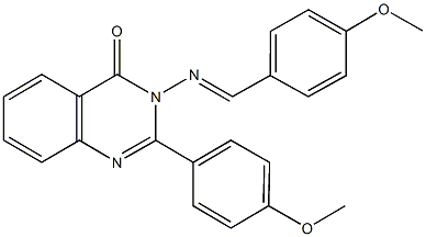 3-[(4-methoxybenzylidene)amino]-2-(4-methoxyphenyl)-4(3H)-quinazolinone Struktur