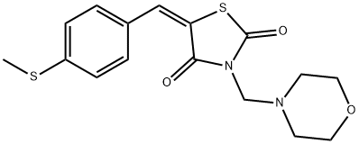 5-[4-(methylsulfanyl)benzylidene]-3-(4-morpholinylmethyl)-1,3-thiazolidine-2,4-dione Struktur