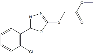 methyl {[5-(2-chlorophenyl)-1,3,4-oxadiazol-2-yl]sulfanyl}acetate Struktur