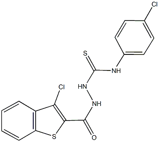 2-[(3-chloro-1-benzothien-2-yl)carbonyl]-N-(4-chlorophenyl)hydrazinecarbothioamide Struktur