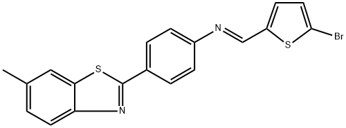 N-[(5-bromo-2-thienyl)methylene]-N-[4-(6-methyl-1,3-benzothiazol-2-yl)phenyl]amine Struktur